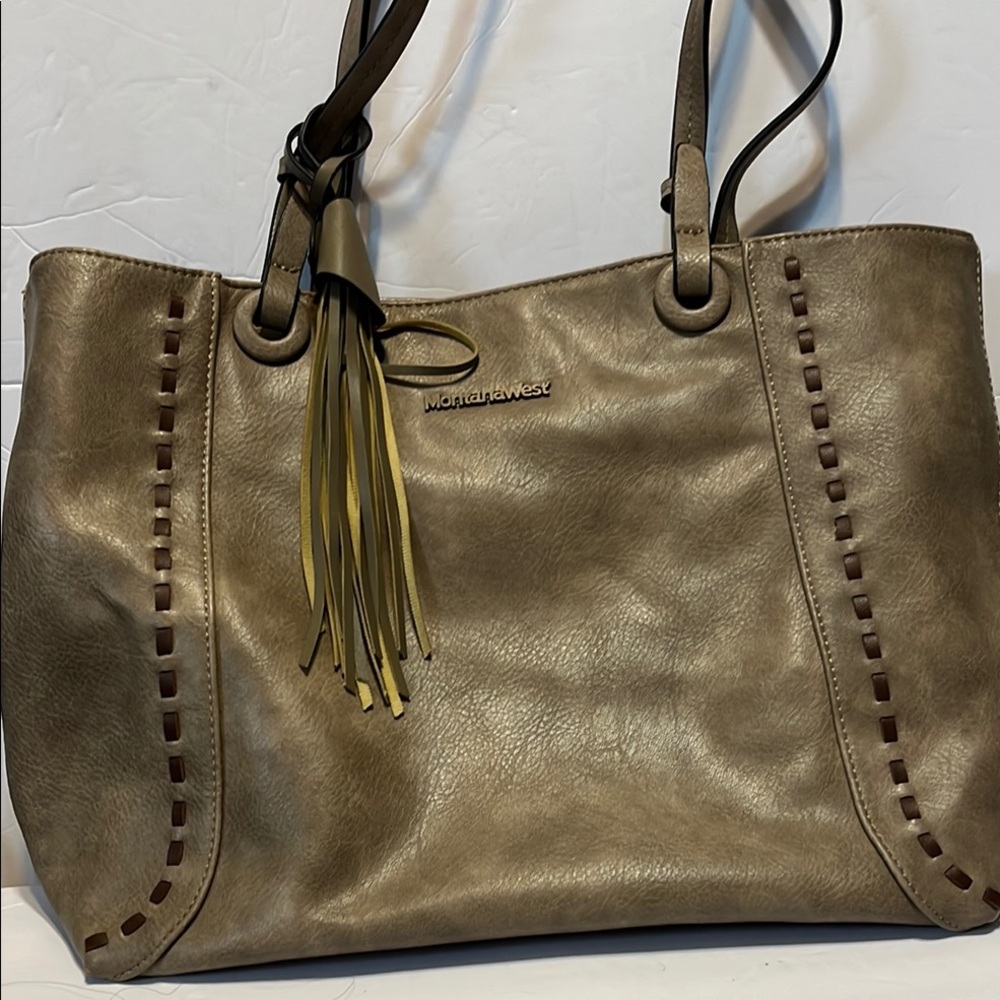 Montana West Gold and Brown Tote Bag